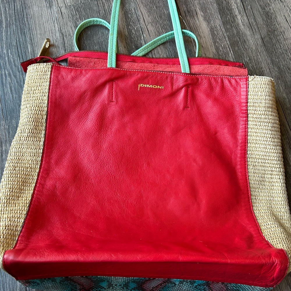 Dimoni Made in Spain, Colorful Patterned Leather Handbag